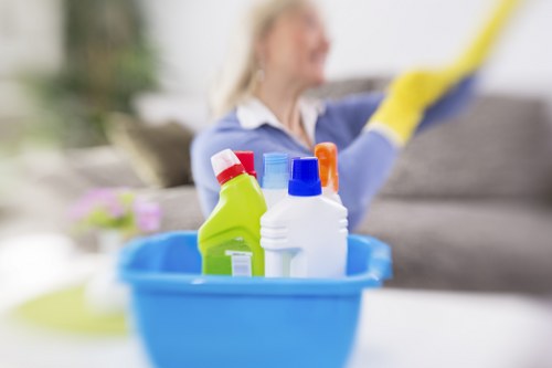 A local office cleaning team working around business hours
