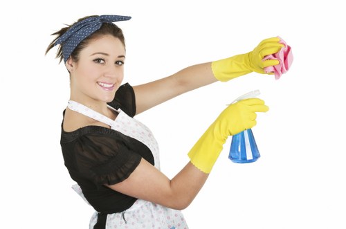 Local cleaners maintaining a modern office workspace in Haringey